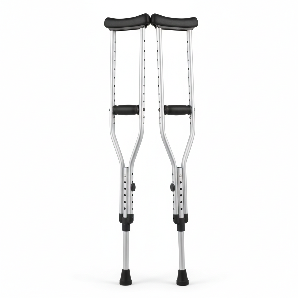 Adjustable aluminum crutches pair